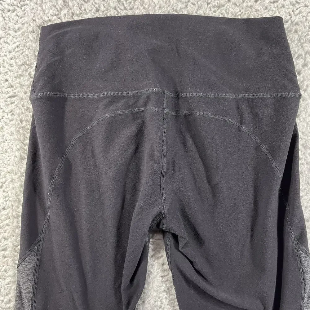 Alo Yoga High Waist Leggings Women's Size M Black Grey Colorblock Pants